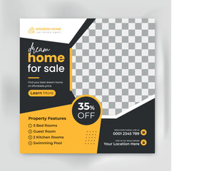 Real estate social media post web banner template