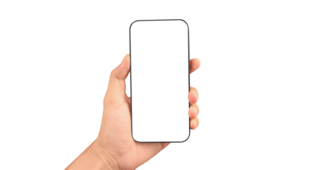 Hand holding smartphone device  touching screen
