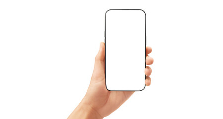 Hand holding smartphone device  touching screen