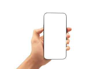 Hand holding smartphone device  touching screen