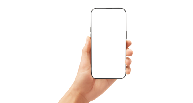 Hand holding smartphone device  touching screen