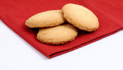Coconut cookies on the white background, new angles