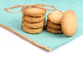 Coconut cookies on the white background, new angles