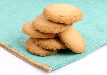 Coconut cookies on the white background, new angles