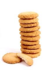 Coconut cookies on the white background, new angles