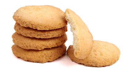 Coconut cookies on the white background, new angles