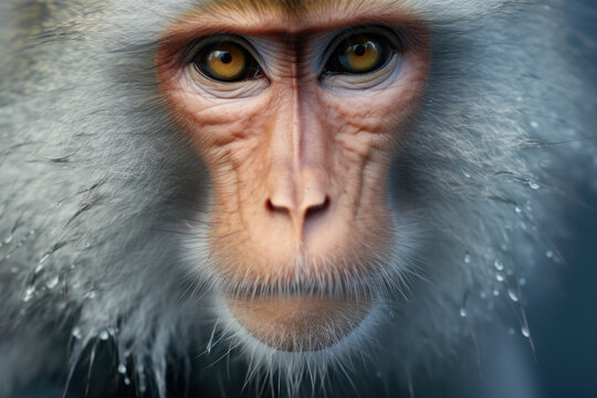 tr&egrave;s gros plan d'une t&ecirc;te de singe