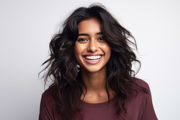 Fototapeta premium A Fictional Character Created By Generative AI.A Smiling Woman with Dark Hair