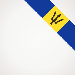 Corner ribbon flag of Barbados