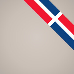 Corner ribbon flag of Dominican Republic