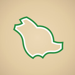 Saudi Arabia - Stylized outline map in colors of the flag
