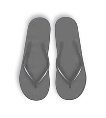 Realistic 3d black Blank Empty Flip Flop Closeup Isolated on White Background. Design Template of Summer Beach Flip Flops Pair Mockup. Vector