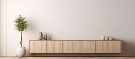 TV wall cabinet visualization minimalistic design