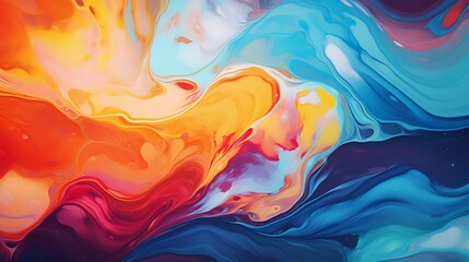 Abstract Fluid Paint Texture Generated by AI