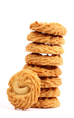 cashew cookies, kaju cookies on white background, new angles 