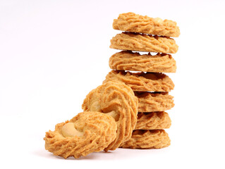 cashew cookies, kaju cookies on white background, new angles 