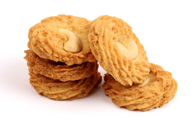 cashew cookies, kaju cookies on white background, new angles 