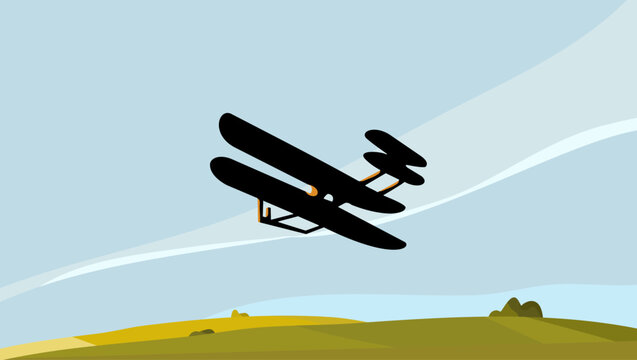 First plane flat illustration, pattern for a poster or background