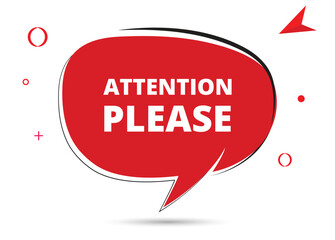 Attention please speech bubble text. Hi There on bright color for Sticker, Banner and Poster. vector illustration.