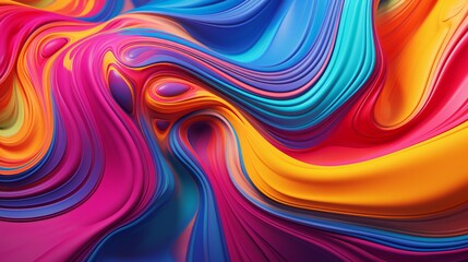 Obraz premium abstract colorful background with flowing paint generated by AI