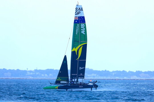 Gara del campionato del mondo SailGp tenutosi a Taranto il 23 settembre 2023 con catamarano volante F50