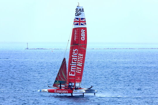 Gara del campionato del mondo SailGp tenutosi a Taranto il 23 settembre 2023 con catamarano volante F50 vincitore del grand prix