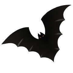 Halloween bat with scary orange eyes