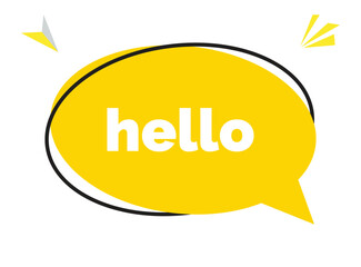 Hello speech bubble text. Hi There on bright color for Sticker, Banner and Poster. vector illustration.