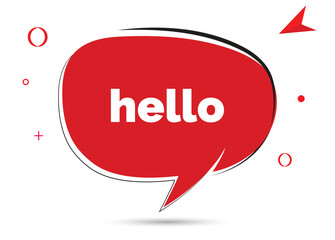 Hello speech bubble text. Hi There on bright color for Sticker, Banner and Poster. vector illustration.