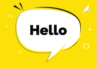 Hello speech bubble text. Hi There on bright color for Sticker, Banner and Poster. vector illustration.