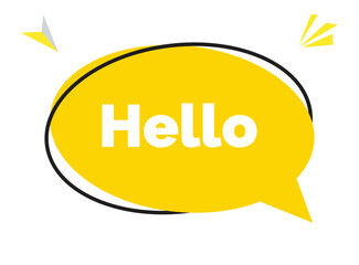 Hello speech bubble text. Hi There on bright color for Sticker, Banner and Poster. vector illustration.