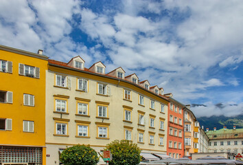 Fototapeta na wymiar View of the buildings in Innsbruck, Austria
