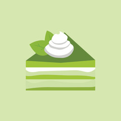 cake with cream and mint