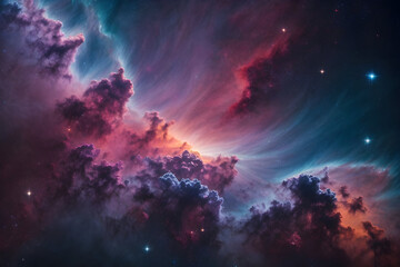 Surrealist Portrait of a Galactic Space Nebula for Background or Wallpaper. Generative AI