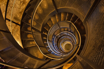 Spiral stairs in the tower in city of Innsbruck