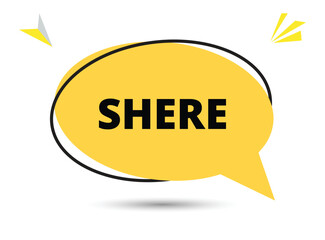 Share speech bubble text. Hi There on bright color for Sticker, Banner and Poster. vector illustration.