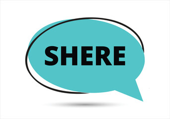 Share speech bubble text. Hi There on bright color for Sticker, Banner and Poster. vector illustration.