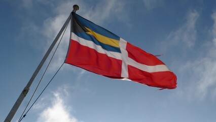 Bahamas Ship Flag Banner Flies on Heavy Wind