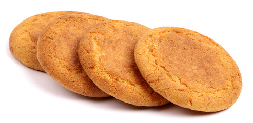 Coconut biscuits on white background, new angles
