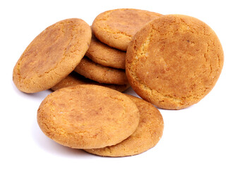 Coconut biscuits on white background, new angles