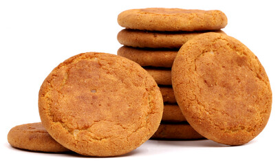Coconut biscuits on white background, new angles