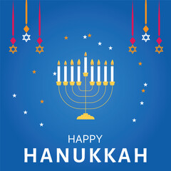 Happy Hanukkah, Jewish Festival of Lights background for greeting card, invitation, banner