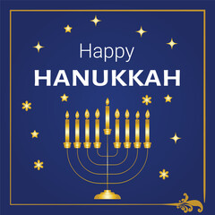 Happy Hanukkah, Jewish Festival of Lights background for greeting card, invitation, banner