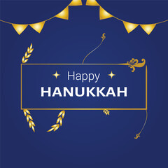Happy Hanukkah, Jewish Festival of Lights background for greeting card, invitation, banner