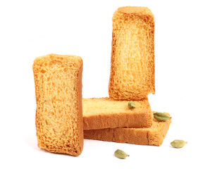 Rusk on white background, new angles, cardamom 
