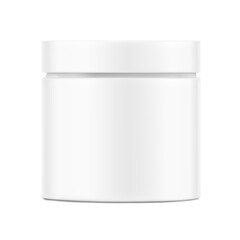 Blank plastic screw-top jar mockup. Vector illustration isolated on white background. Can be use for your design, advertising, promo and etc. EPS10.	