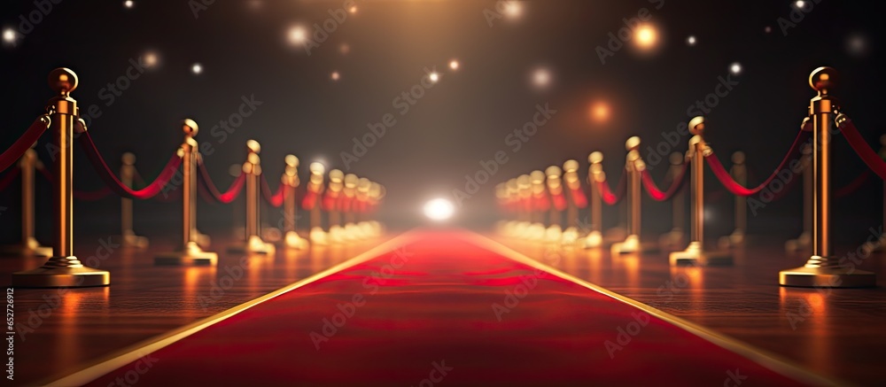 Sticker illustration of a gala night with red carpet and velvet ropes