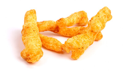 its snacks time, chips, kurkure on white background