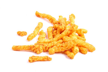 its snacks time, chips, kurkure on white background