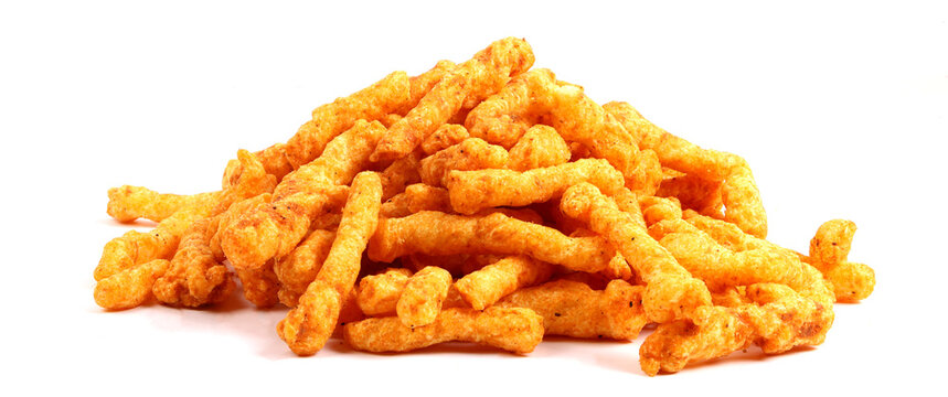 its snacks time, chips, kurkure on white background